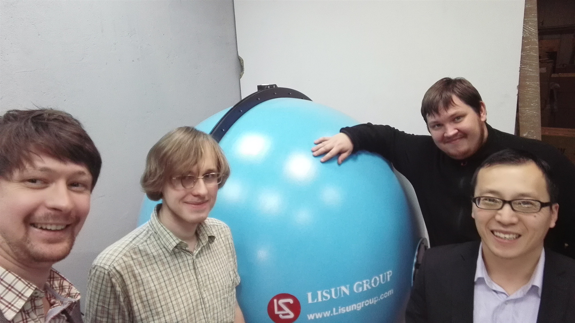 Figure 2: Group photo in front of LISUN LPCE-2 High Precision Spectroradiometer Integrating Sphere System